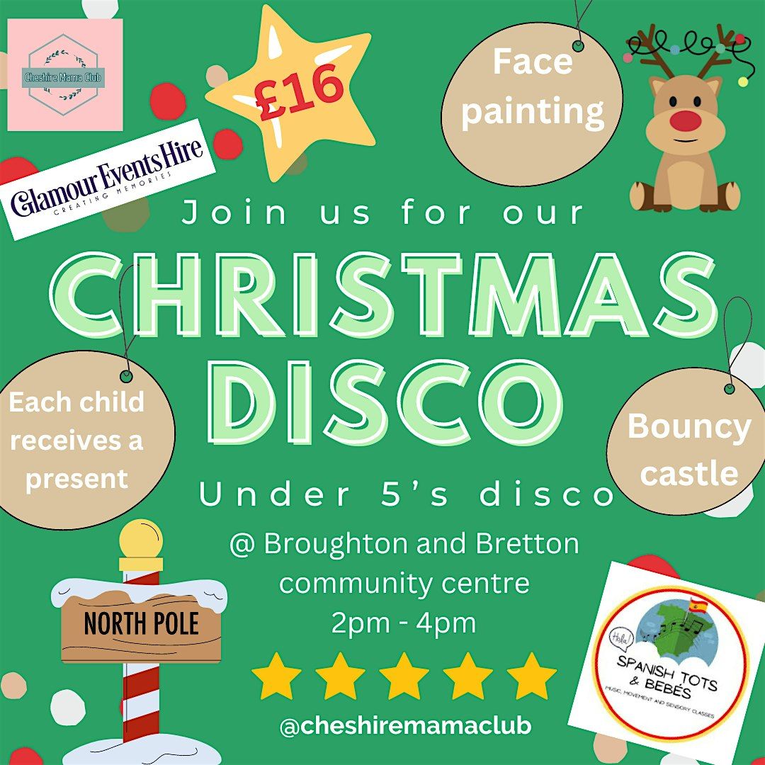 Under 5's Christmas disco with entertainment from Spanish Tots and Bebes