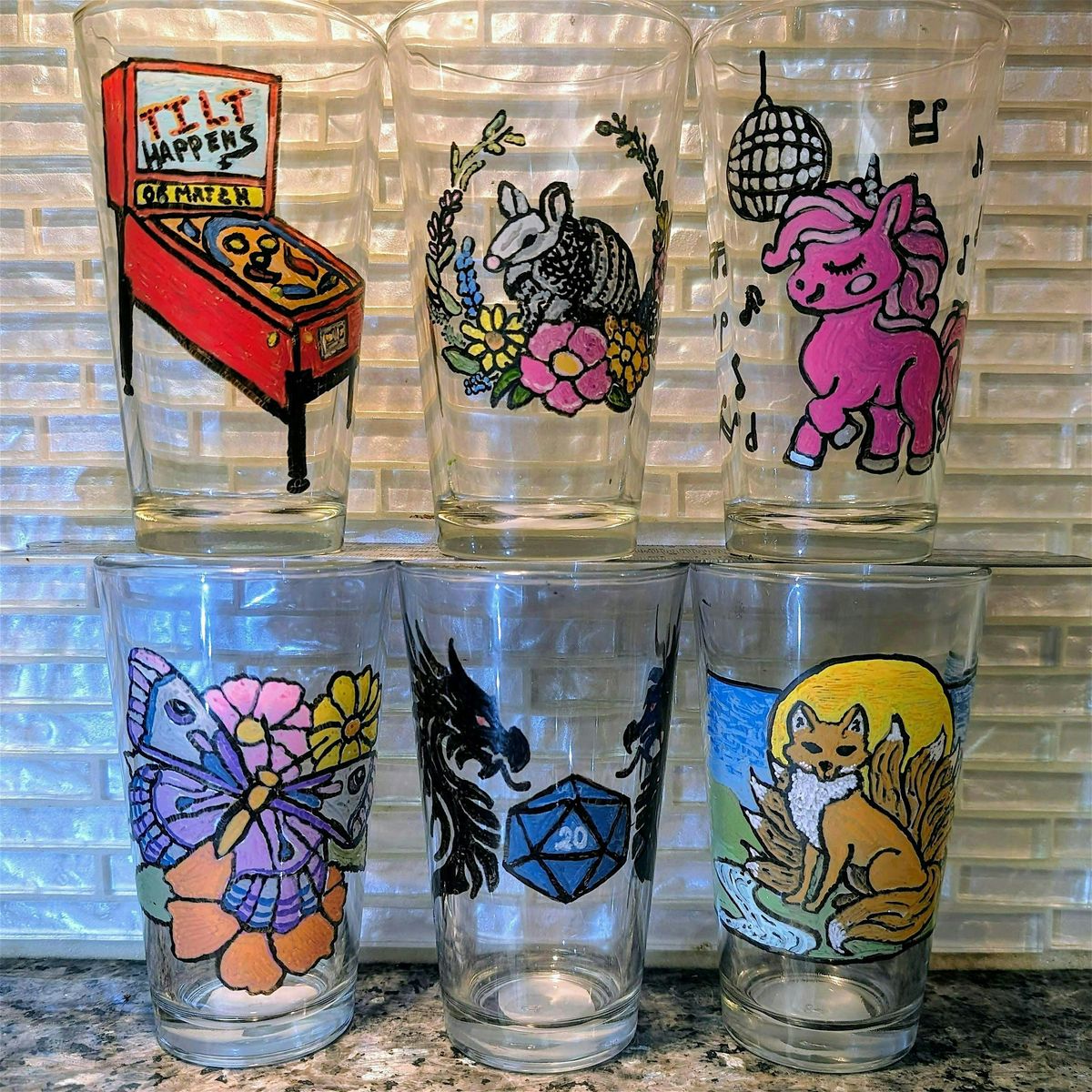 Pint Glass Painting @ Pinballz Lake Creek