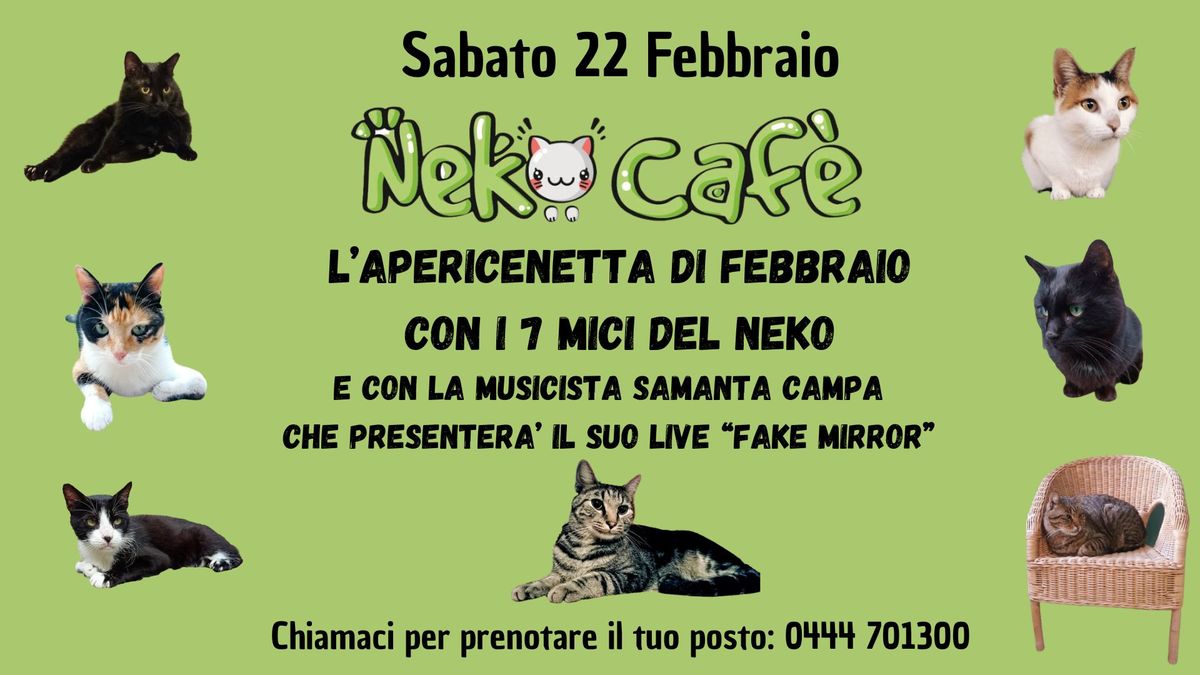 Sabato 22 Febbraio: Apericenetta con i 7 mici del Neko