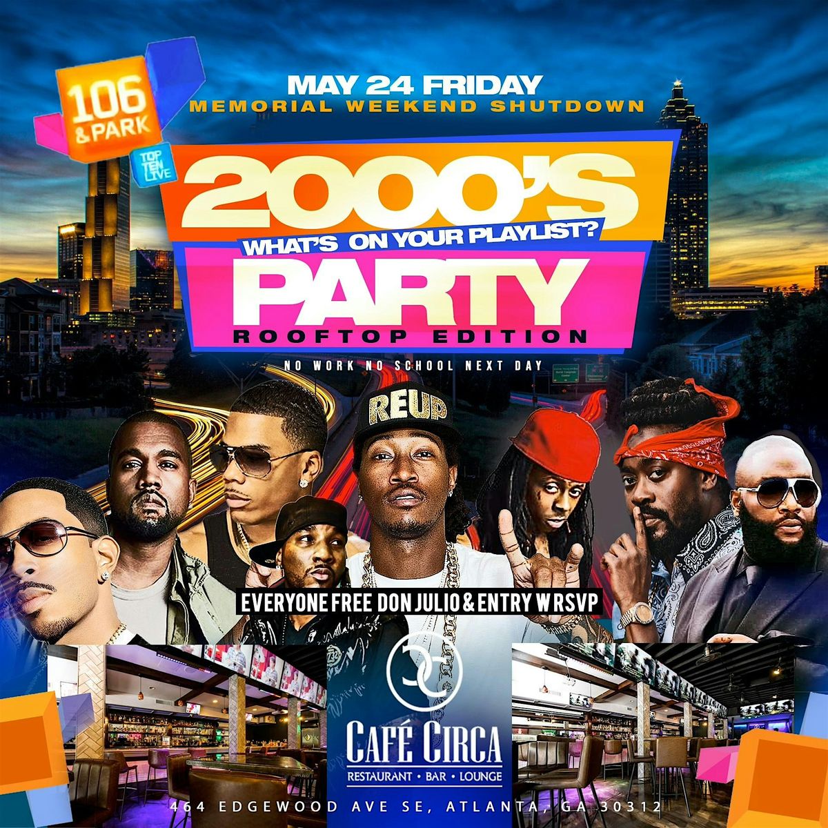 2000s Throwback Rooftop Party Memorial Day Weekend @ Cafe Circa