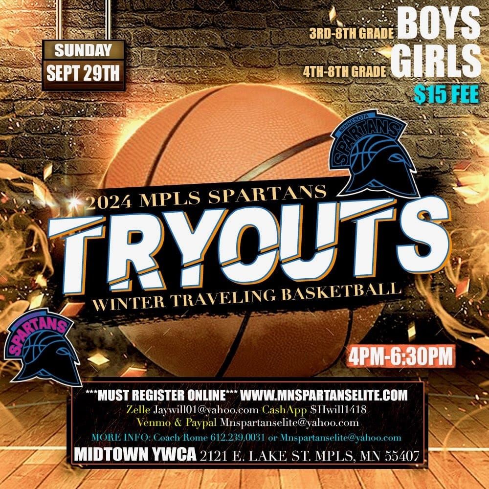 Boys and Girls Spartans Traveling Basketball Tryouts 