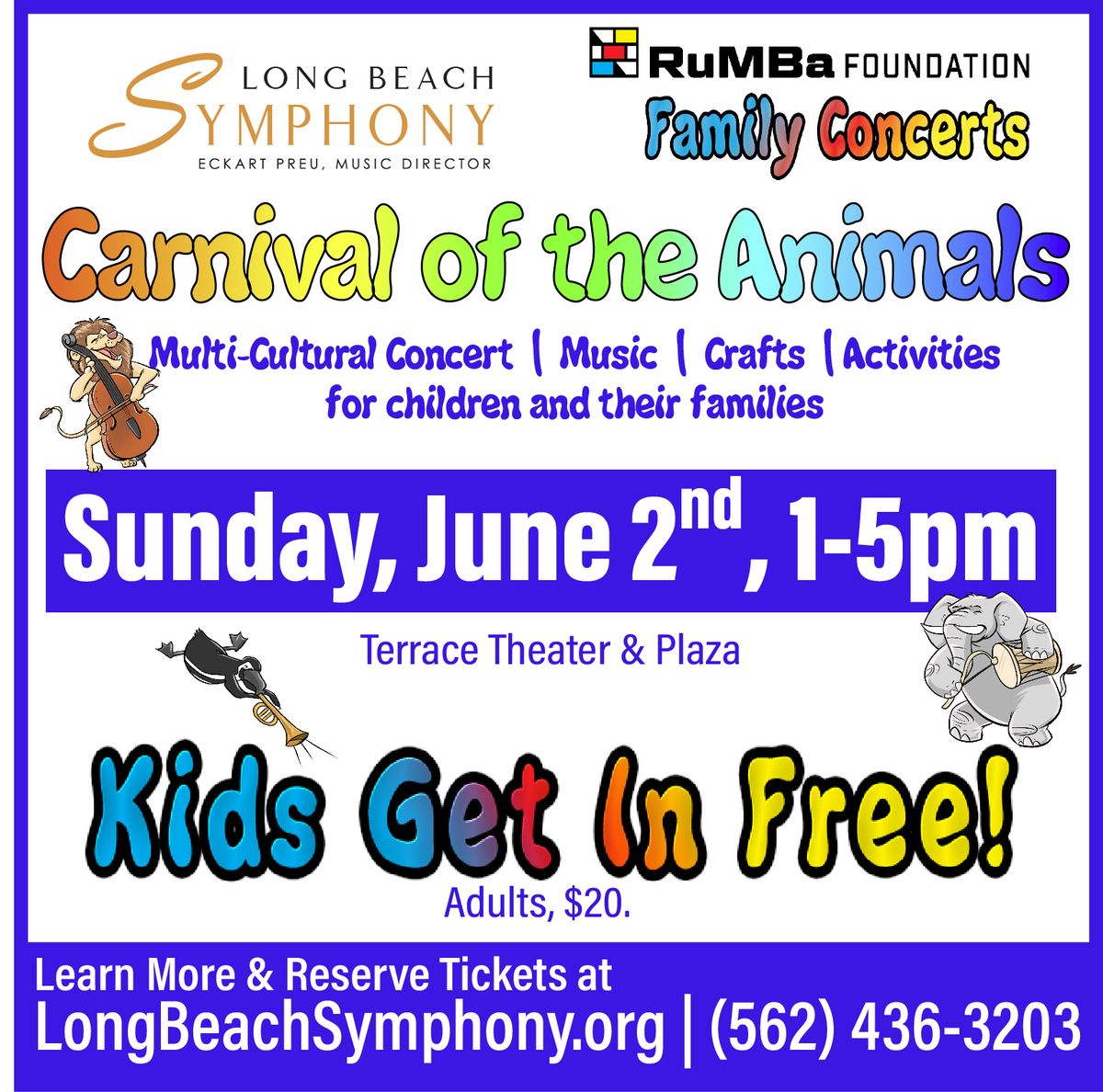 RuMBa Foundation Family Concert. Kids get in Free!