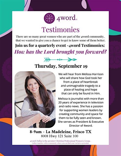 4word: DFW In Person Testimony Thursday