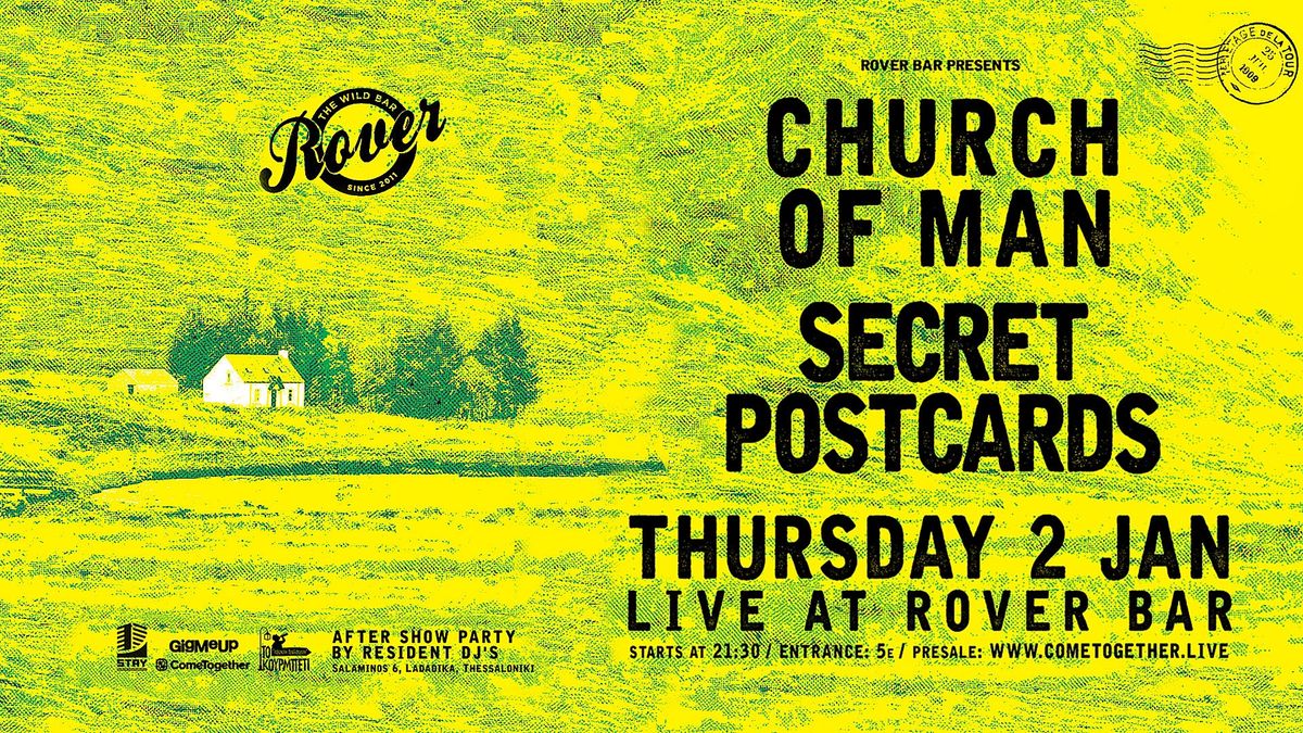 CHURCH OF MAN x SECRET POSTCARDS \/\/ THUR. 02.01.2025 \u2022 Live @Rover Bar 