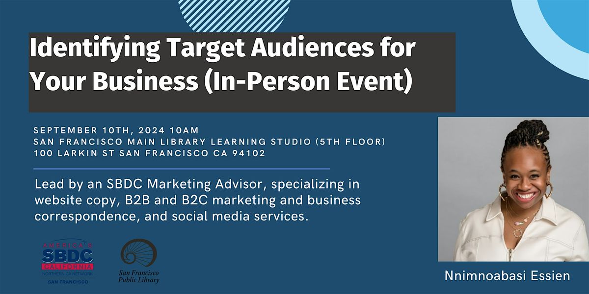 Identifying Target Audiences for Your Business (In-person event)