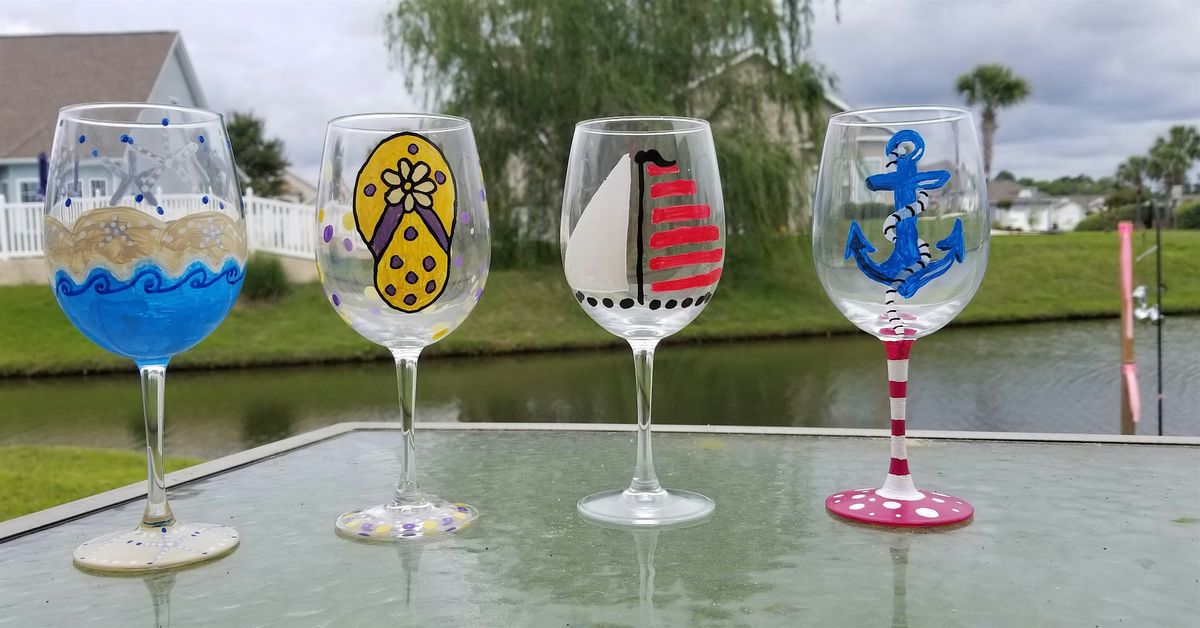 Wine, Nibbles & Scribble.... It's a paint & sip paint your own wine glass