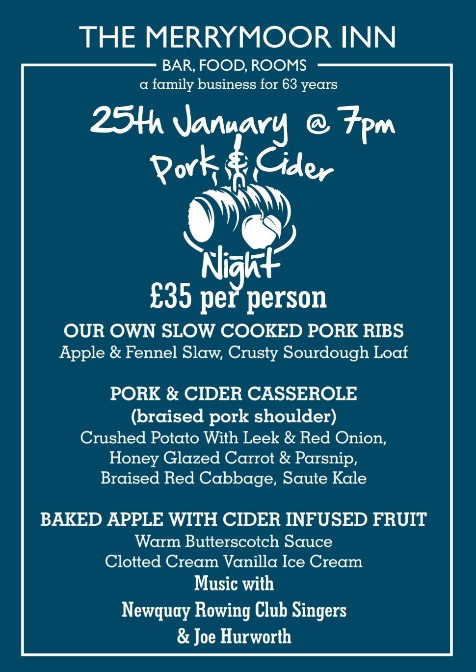 Pork n Cider Night at The Merrymoor Inn