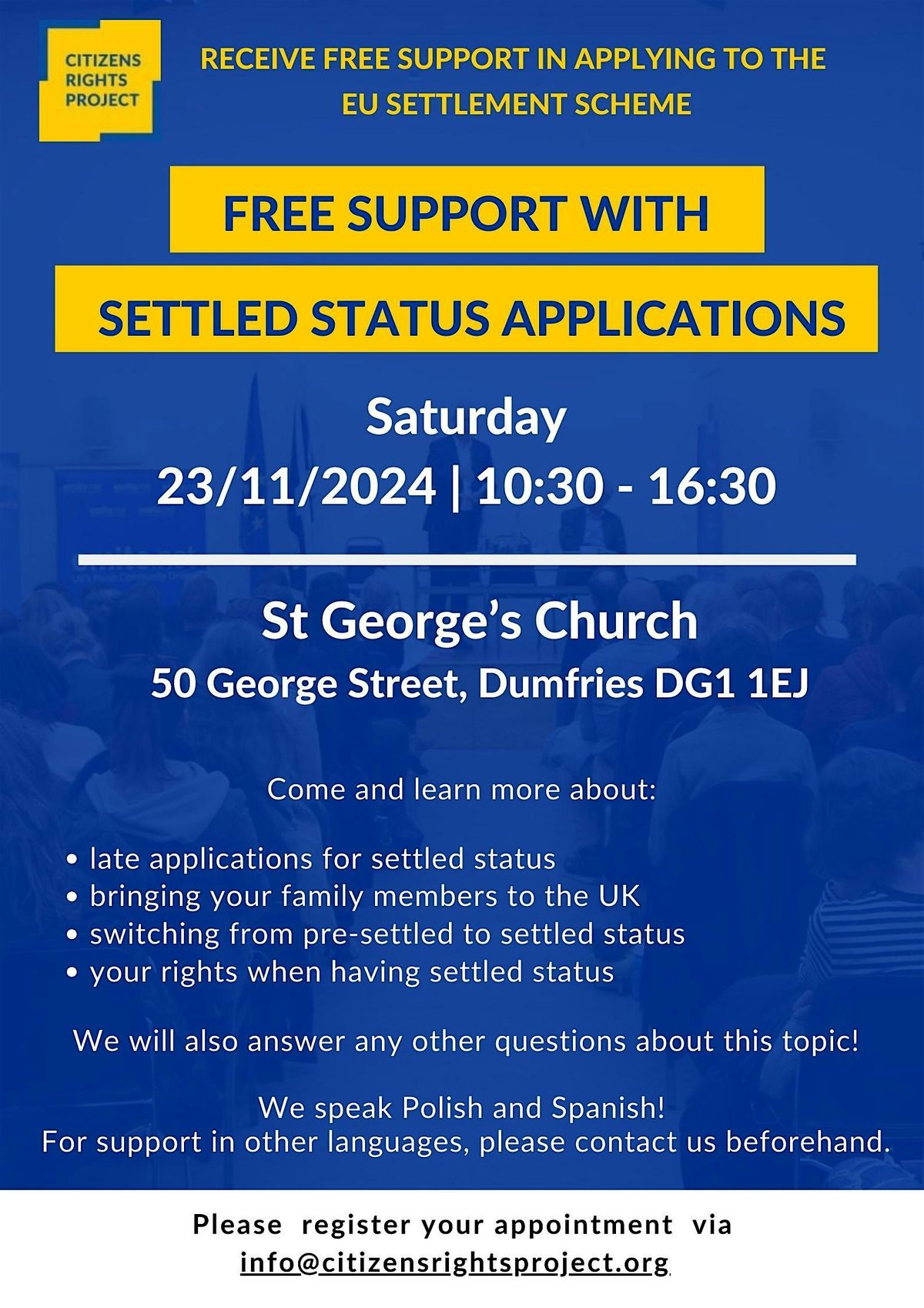 Free support with Settled Status application - Dumfries