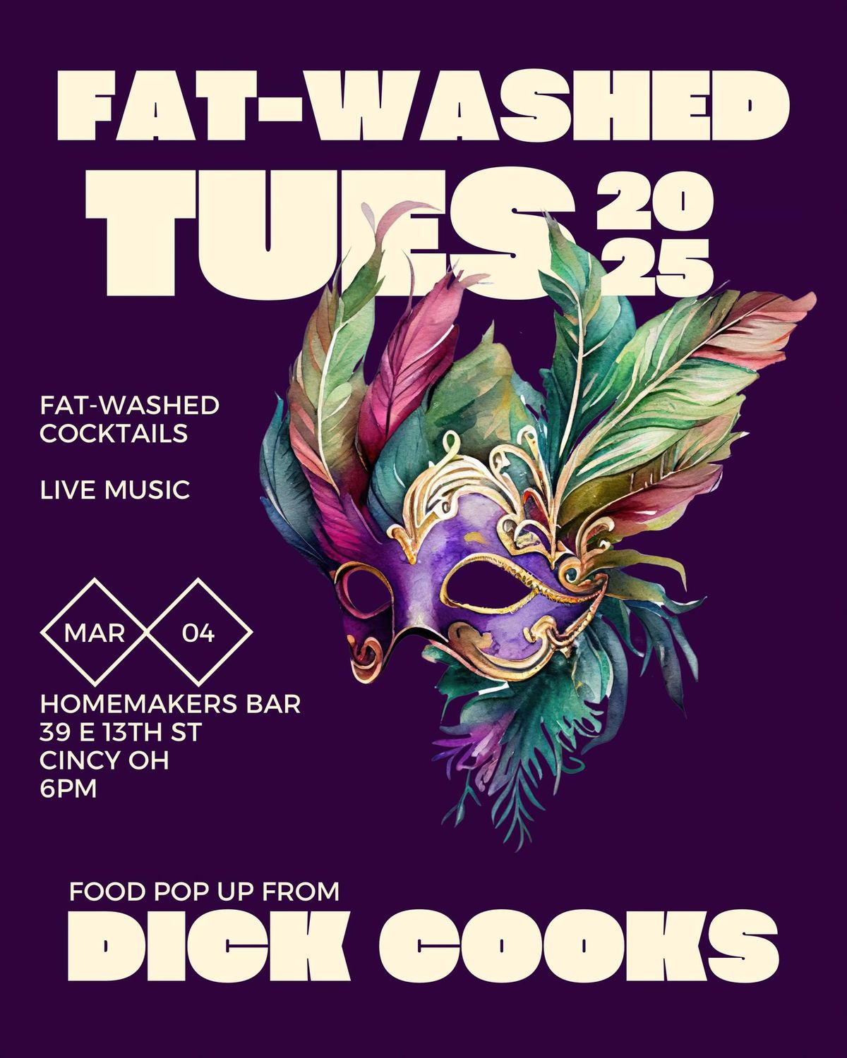 Fat-Washed Tuesday! A Mardi Gras Party. 