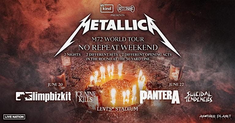 METALLICA M72 WORLD TOUR BUS R\/T SAN FRANCISCO TO LEVI'S STADIUM 6\/20\/2025