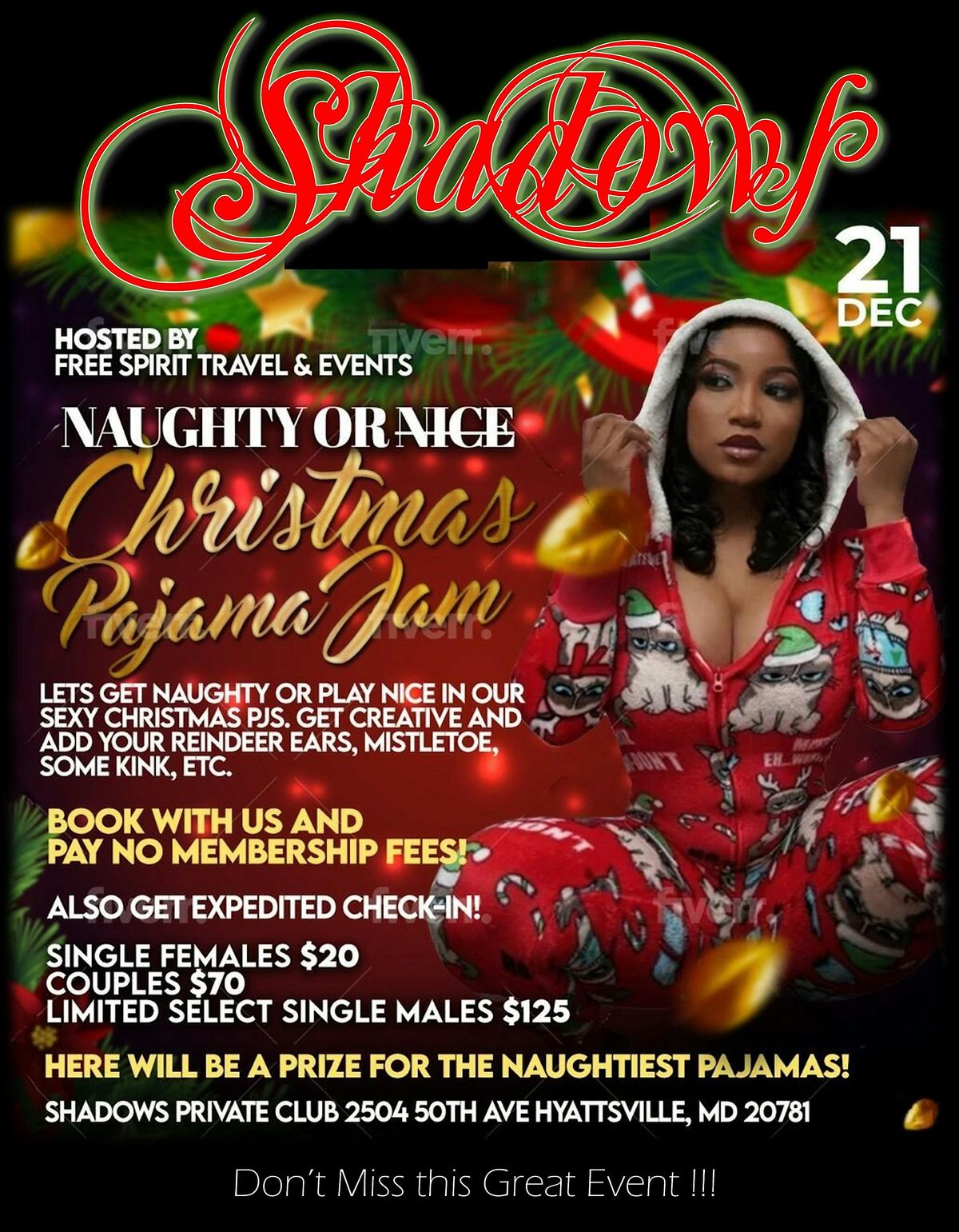 Naughty or Nice Christmas Pajama Jam by Hosted by Free Spirit and Travel Ag