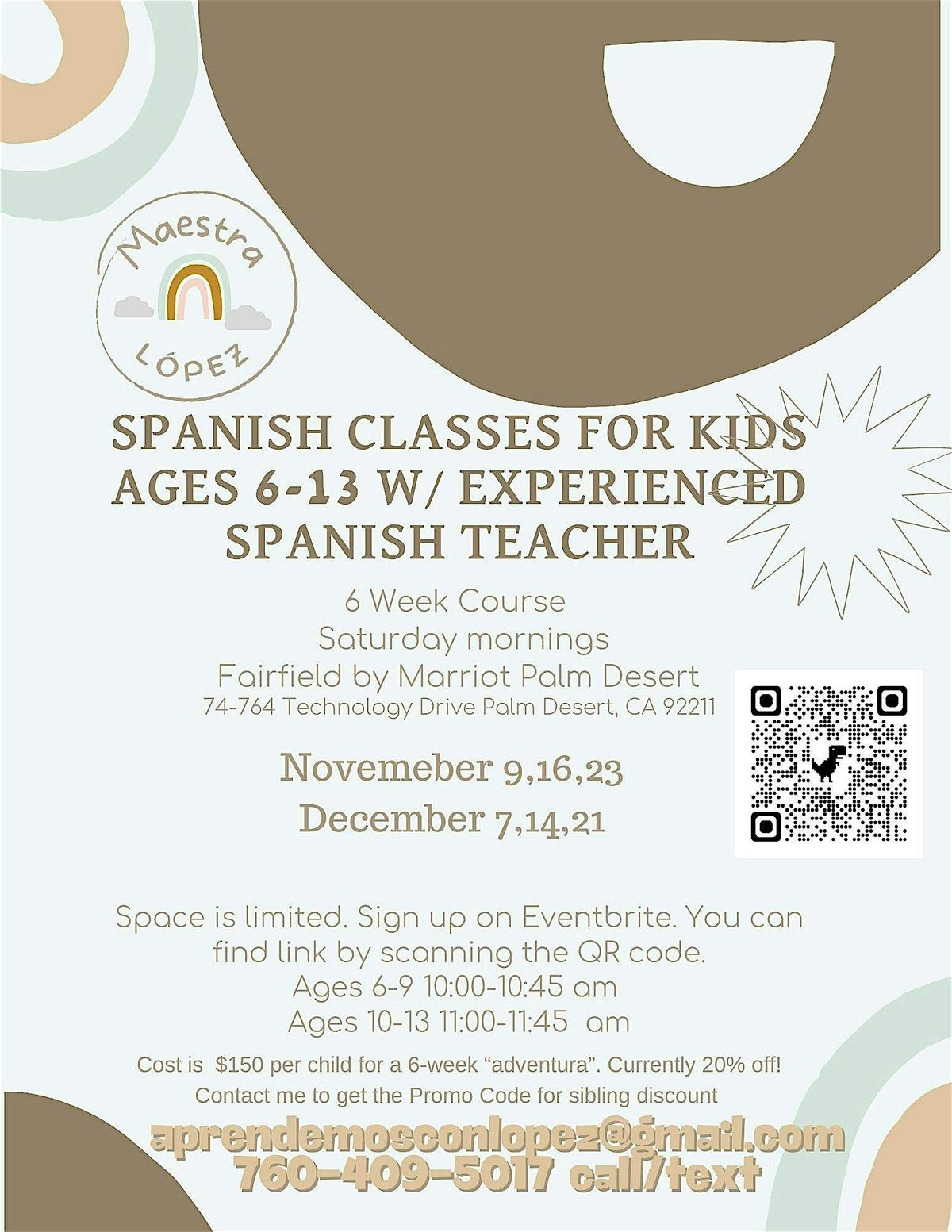 Spanish classes for kids ages 6-13