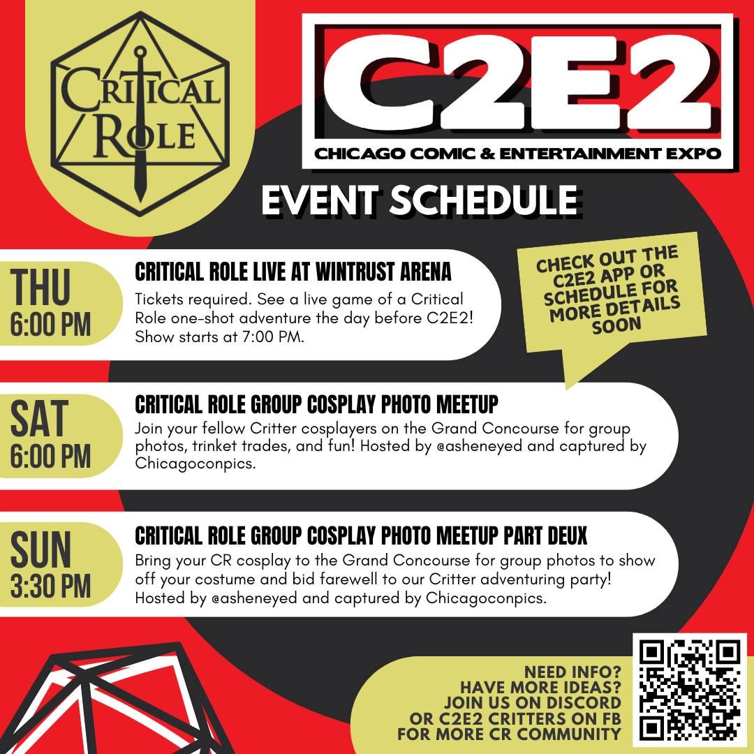 C2E2 2025 SATURDAY Critical Role Cosplay Meetup Photoshoot at 6PM 