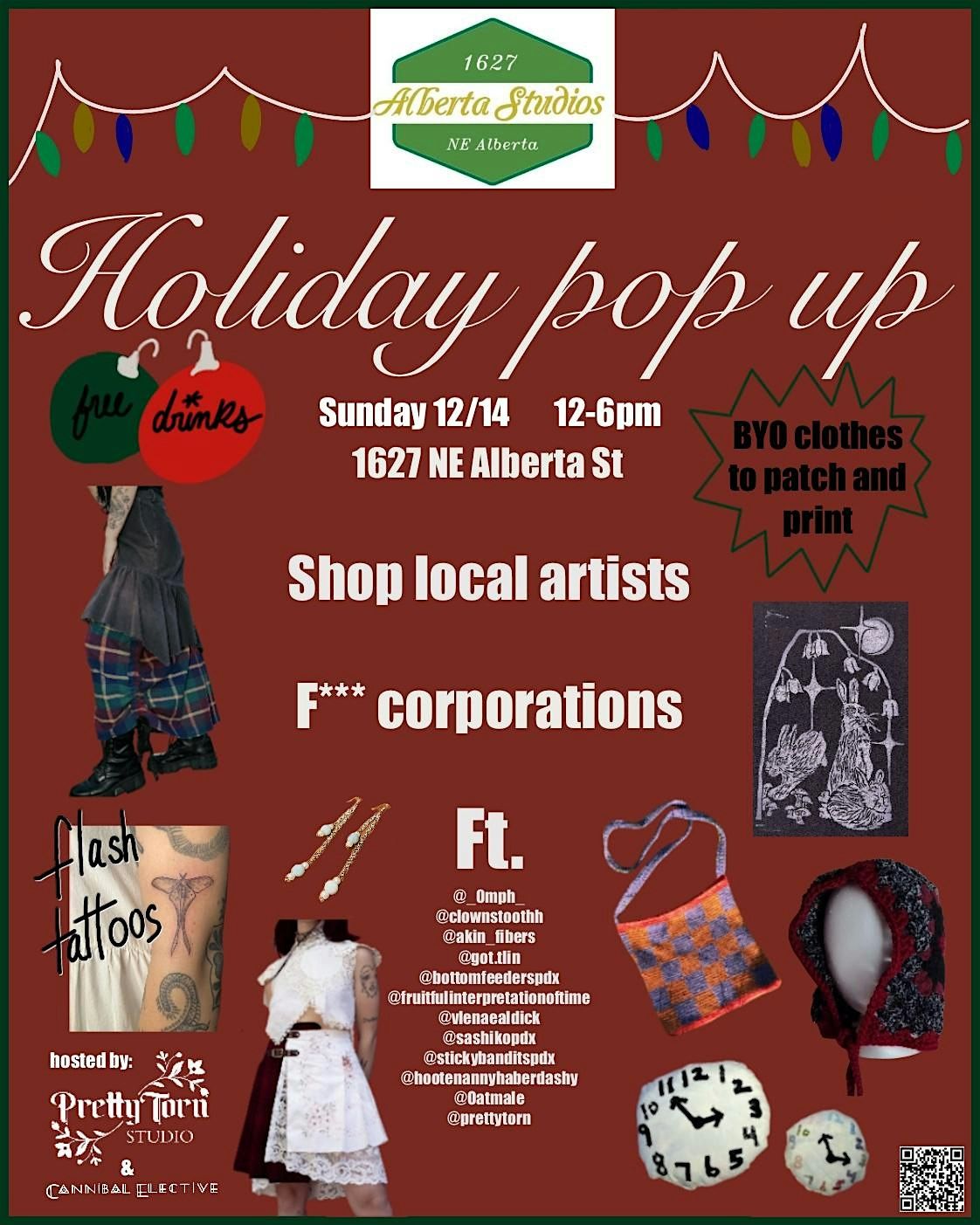 Holiday Market: BYO Clothes to Patch and Print!