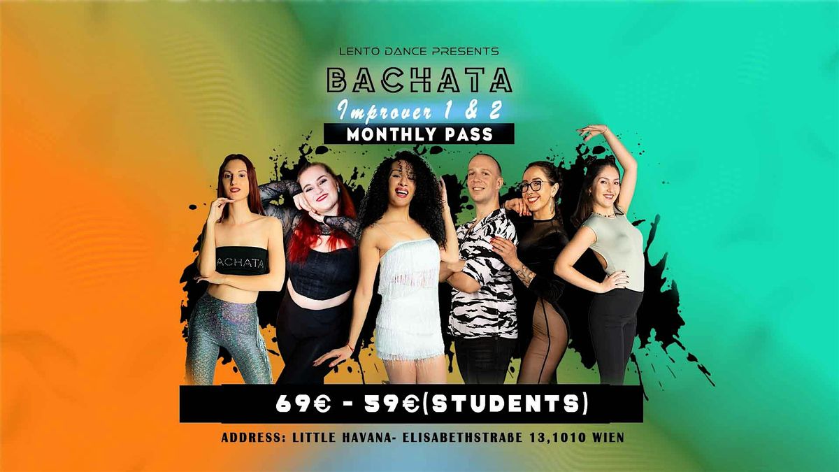 Monthly Bachata Improver 1 & 2 Pass - July