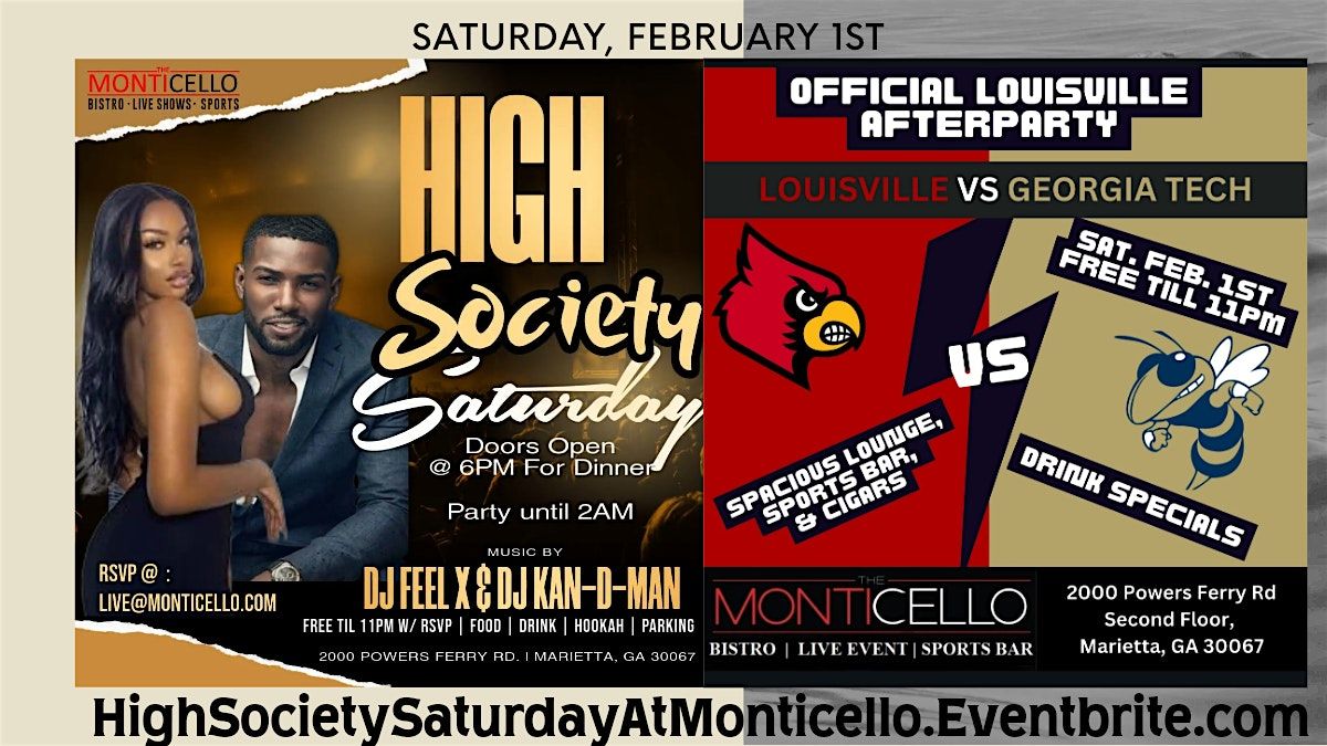 HIGH SOCIETY SATURDAY +FREE TIL 11PM W\/ RSVP + COMEDY+LOUISVILLE AFTERPARTY