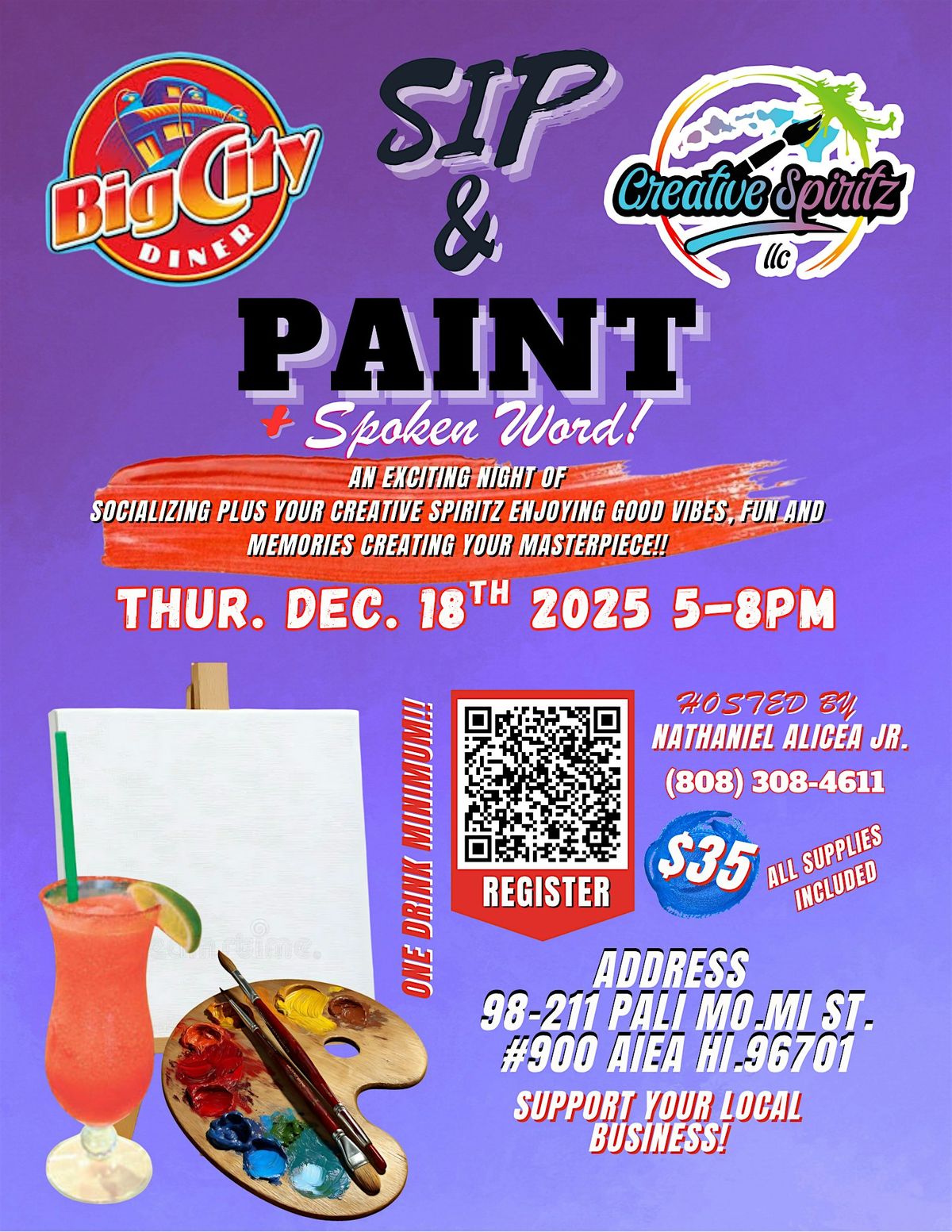 Sip n Paint W\/ Holiday Spiritz
