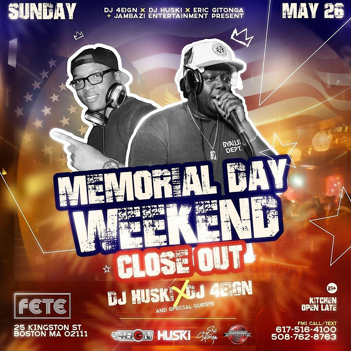 MEMORIAL DAY WEEKEND CLOSEOUT