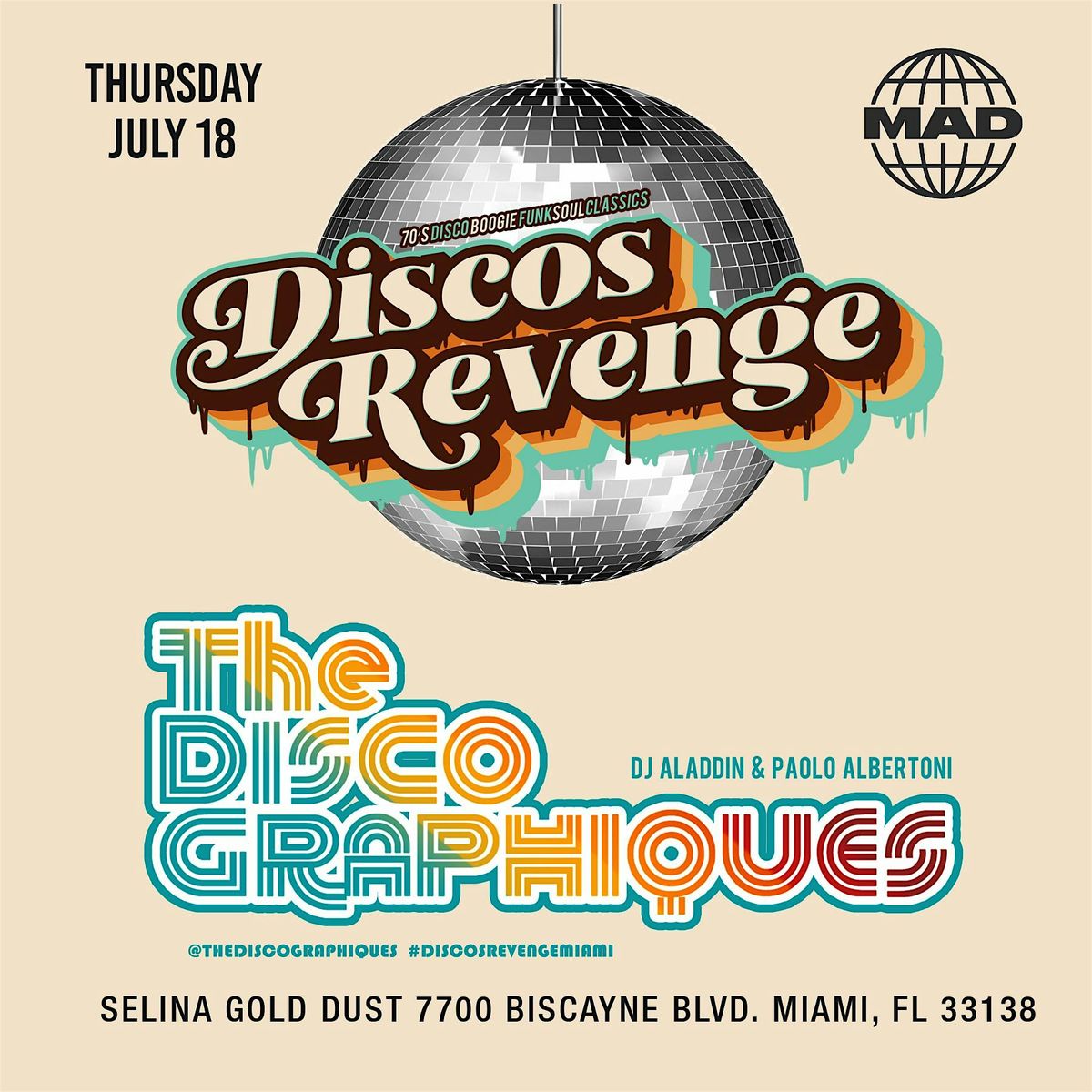 Discos Revenge w\/ The Discographiques @ MAD RADIO ( Disco Theme Party )