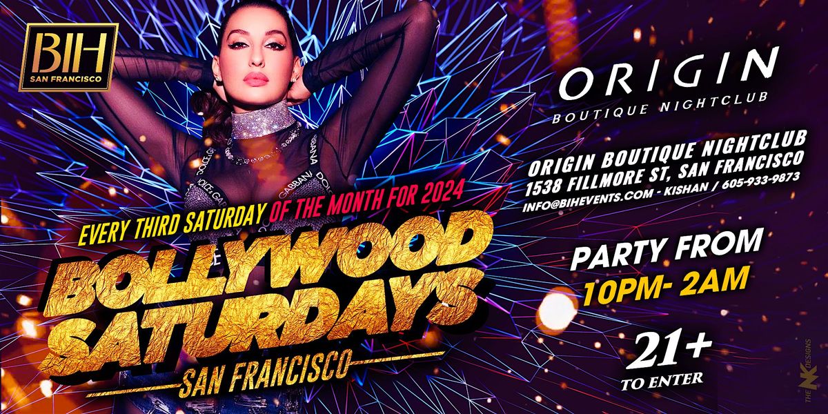 Bollywood Saturdays: Bollywood Night @ Origin SF  on Dec 21st