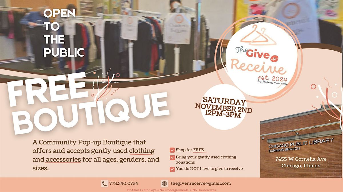 FREE Gently Used Clothing & Accessory Community Pop-up Boutique