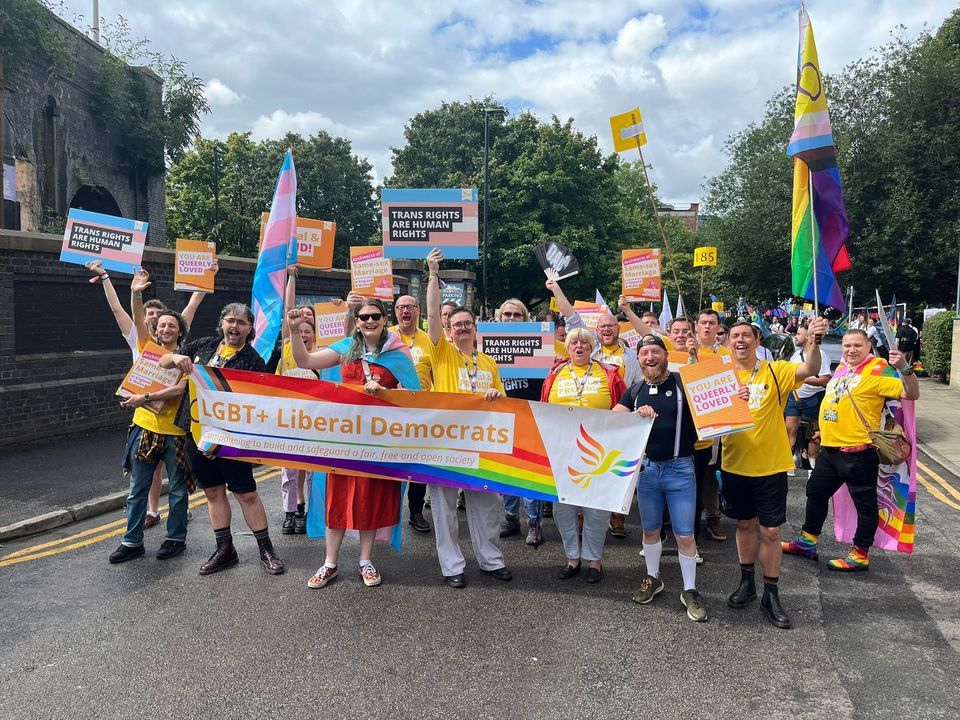 Lib Dems March at Manchester Pride 2024