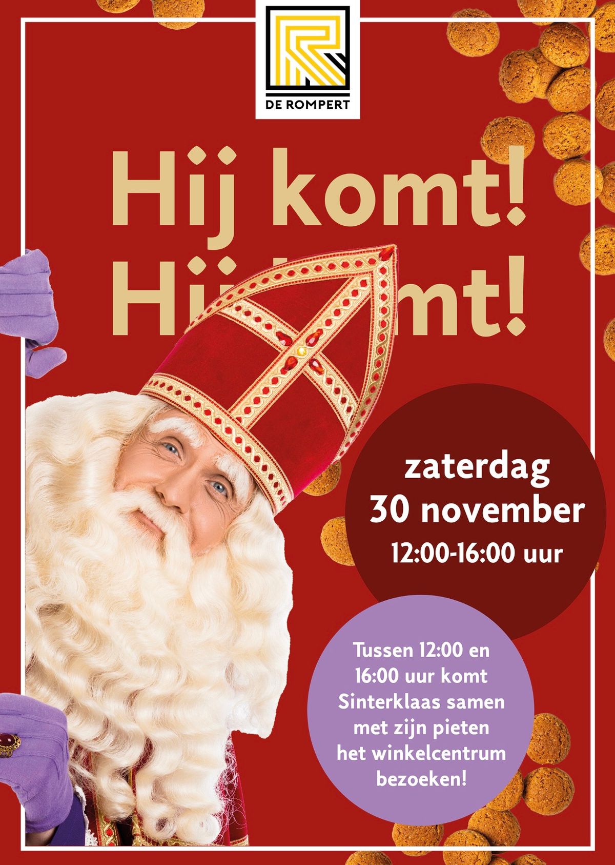 Sinterklaas komt samen met zijn Pieten naar het winkelcentrum bezoeken!