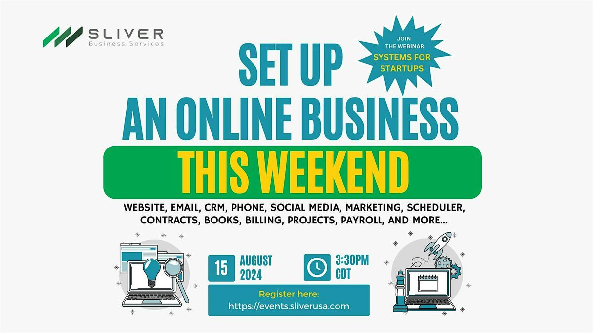 SET UP AND ONLINE BUSINESS THIS WEEKEND