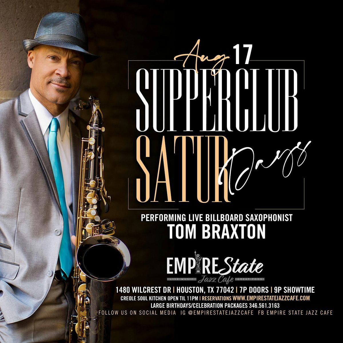 8\/17 - Supper Club Saturdays featuring Tom Braxton