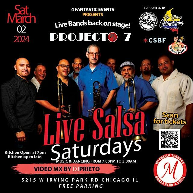 Live Salsa Saturday: Projecto 7 Salsa Band on stage!