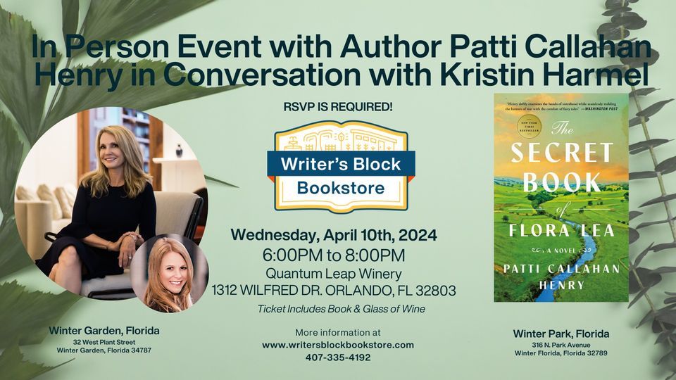 In Person Event with Author Patti Callahan Henry