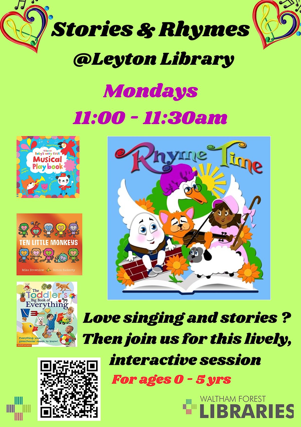 Stories and Rhymes - Leyton Library, Leyton Library, London, 15 May to ...