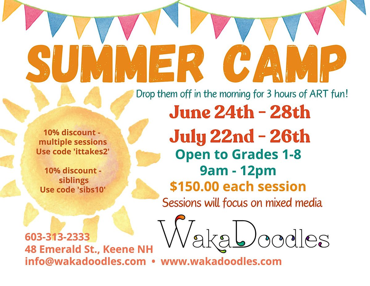 WakaDoodles Summer Vacation Camp -July 22nd-26th