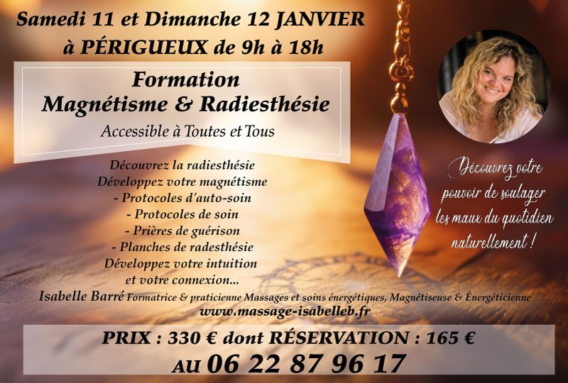 Formation Radiesth\u00e9sie & Magn\u00e9tisme tous niveaux