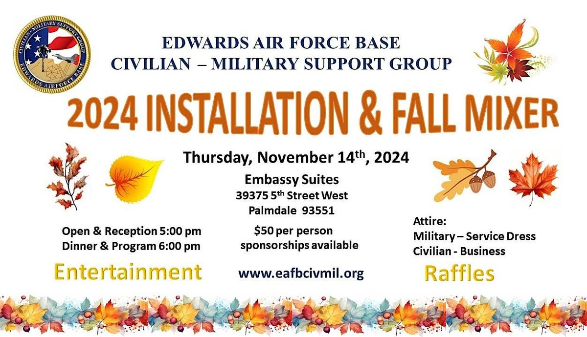 Edwards Air Force Base Civilian  - Military Support Group 2024 Installation & Fall Mixer