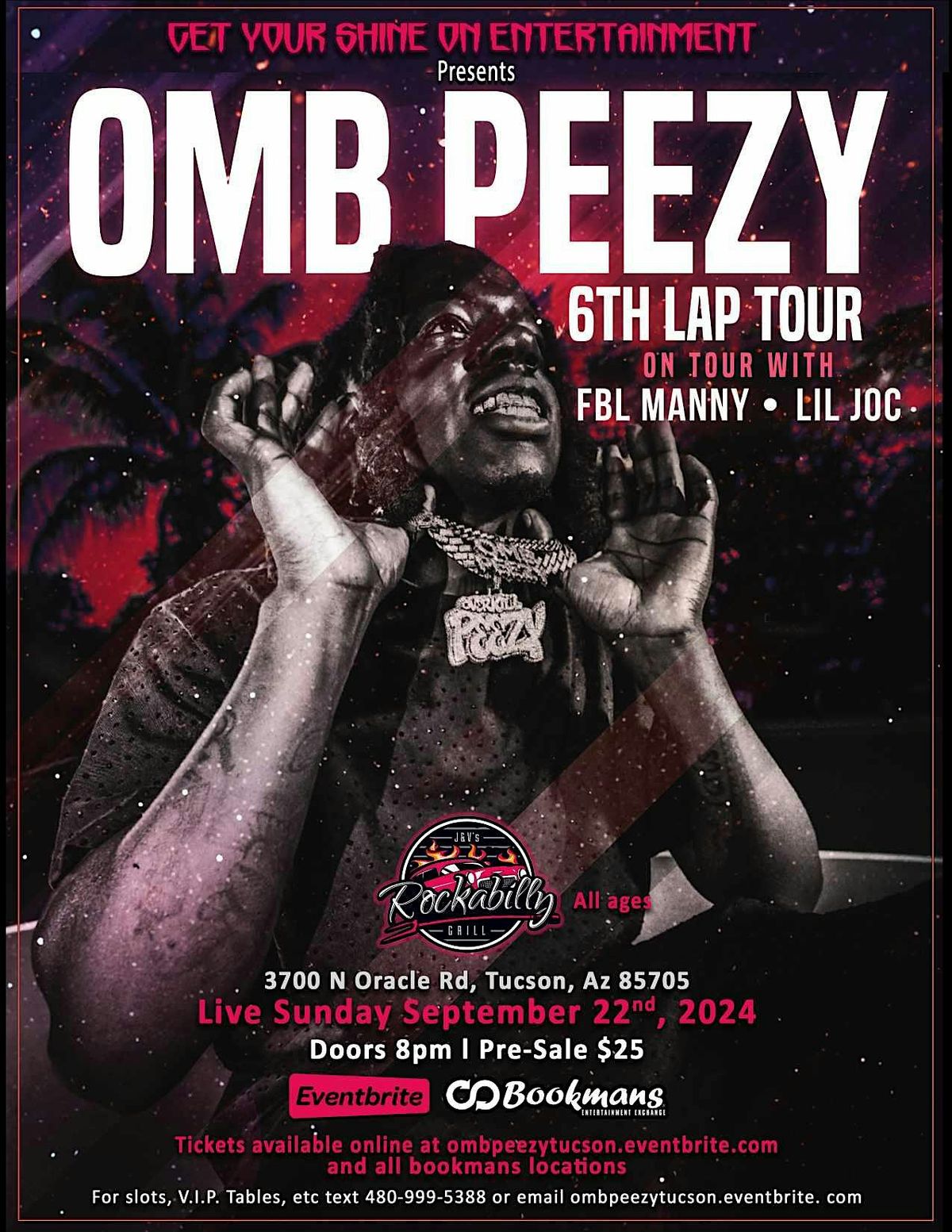 OMB Peezy live Sunday September 22nd in Tucson@Rockabilly All Ages