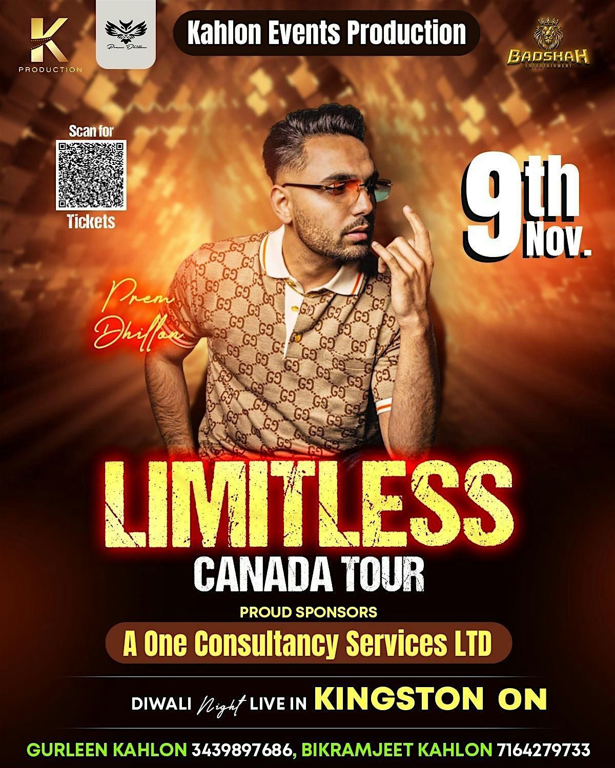 Prem Dhillon Live in Kingston | 9th Nov | St. Lawrence College Event Hall