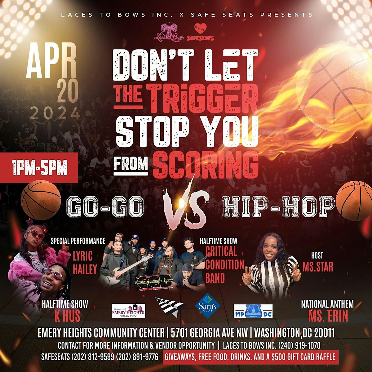 Laces To Bows Inc. Gun Violence Prevention Go-Go VS. HipHop Basketball Game