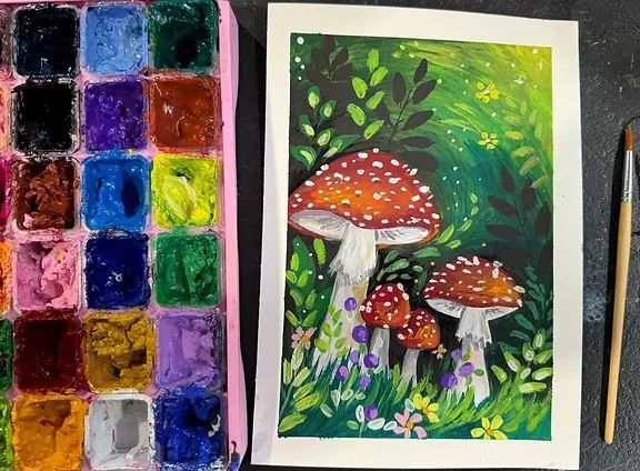 Gouache Mushrooms