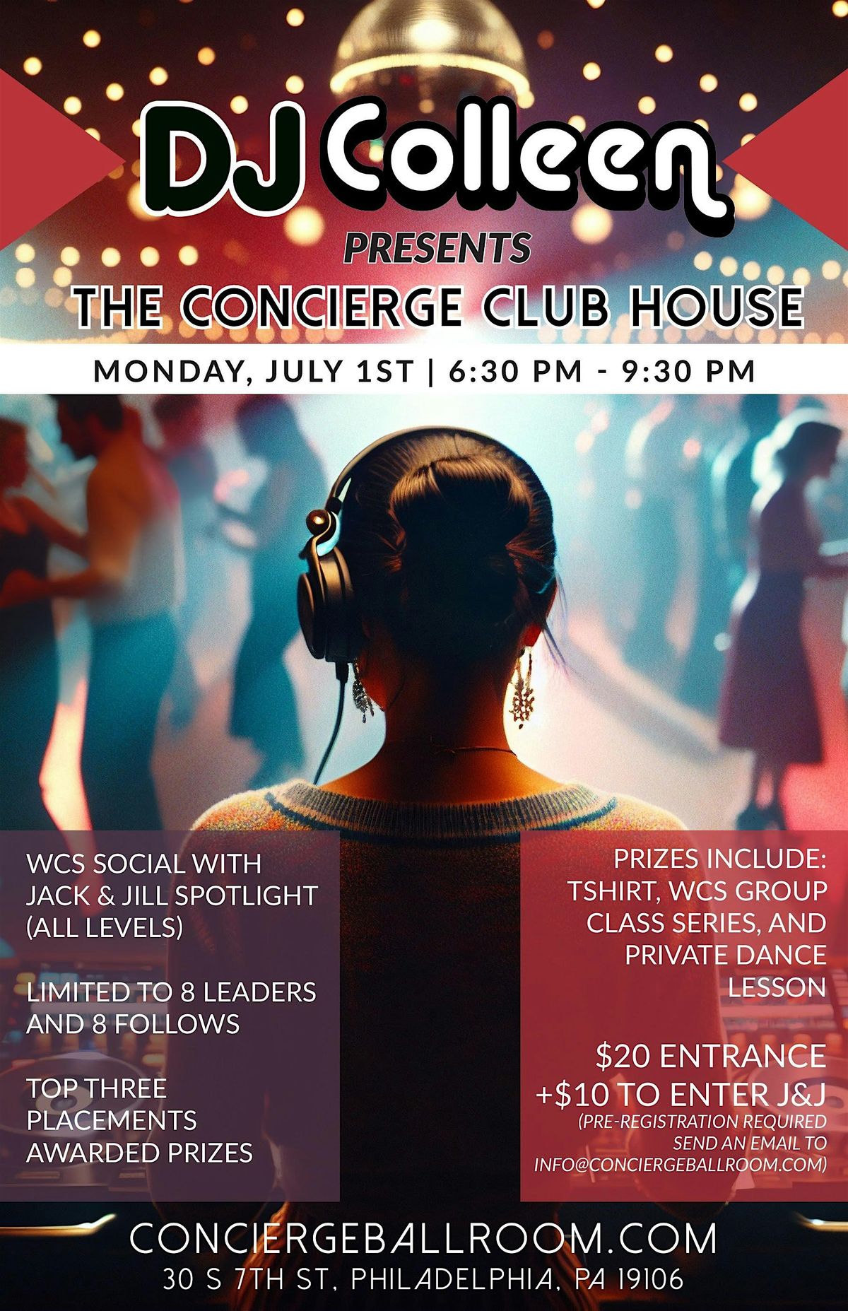 DJ Colleen Presents: The Concierge Clubhouse WCS Social and J&J