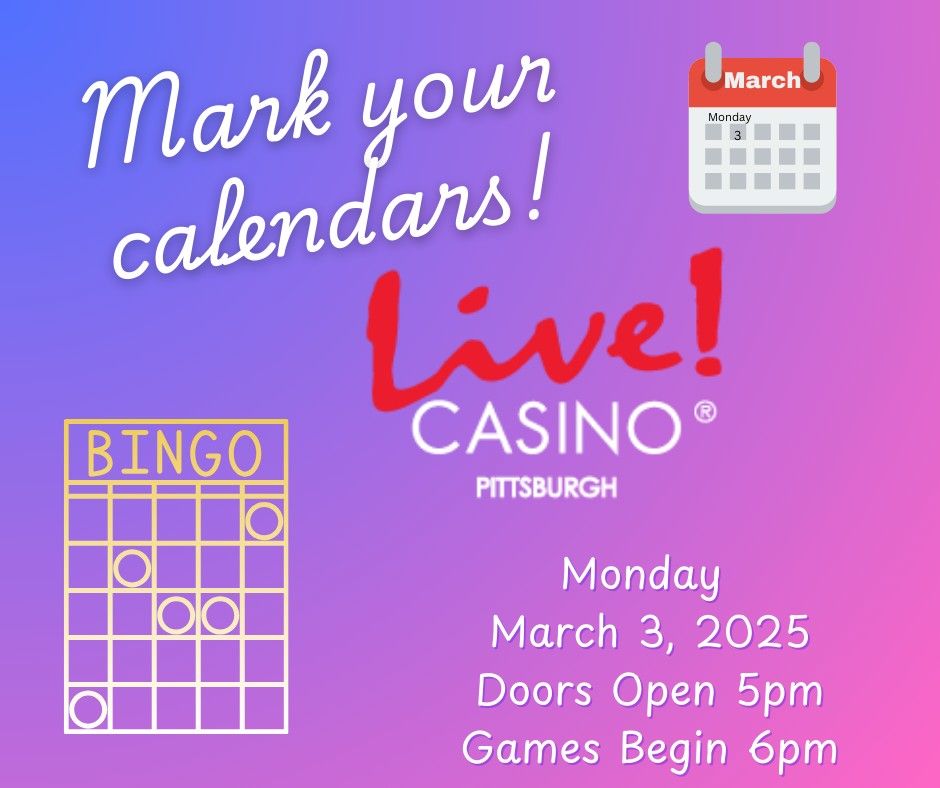 Bingo hosted by Live! Casino in Greensburg, Pa. 