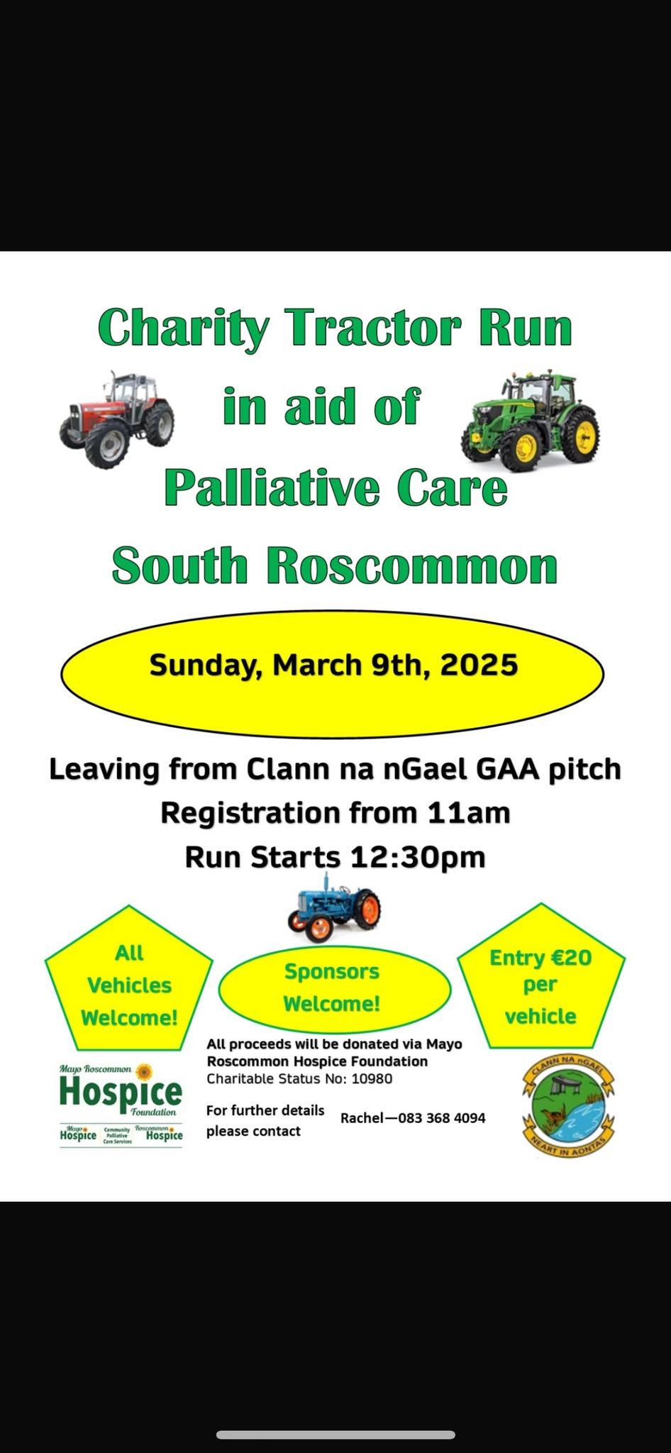 Charity Tractor Run in aid of South Roscommon Palliative Care