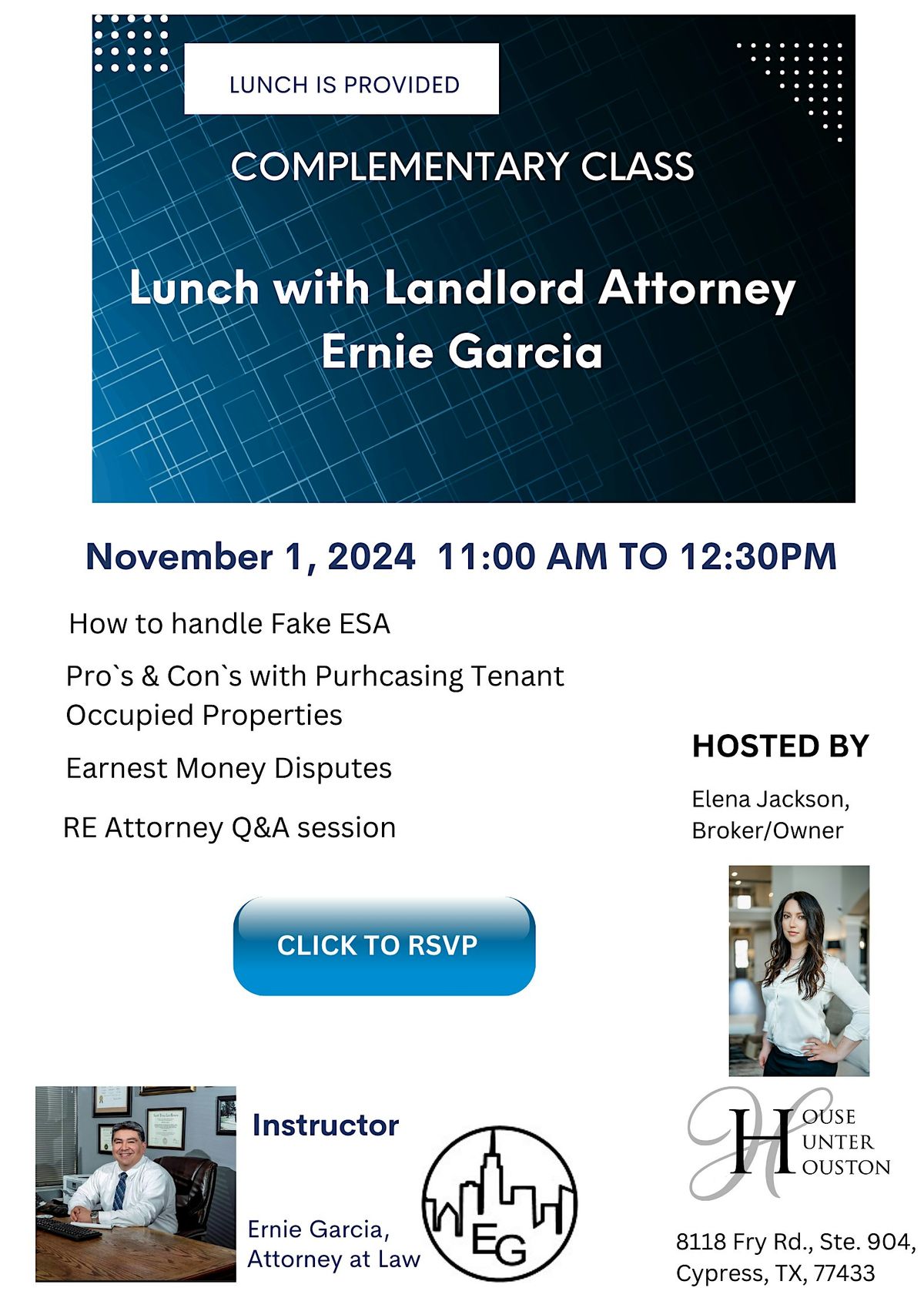 NON-CE Class for Realtors "Lunch with Landlord Attorney Ernie Garcia"