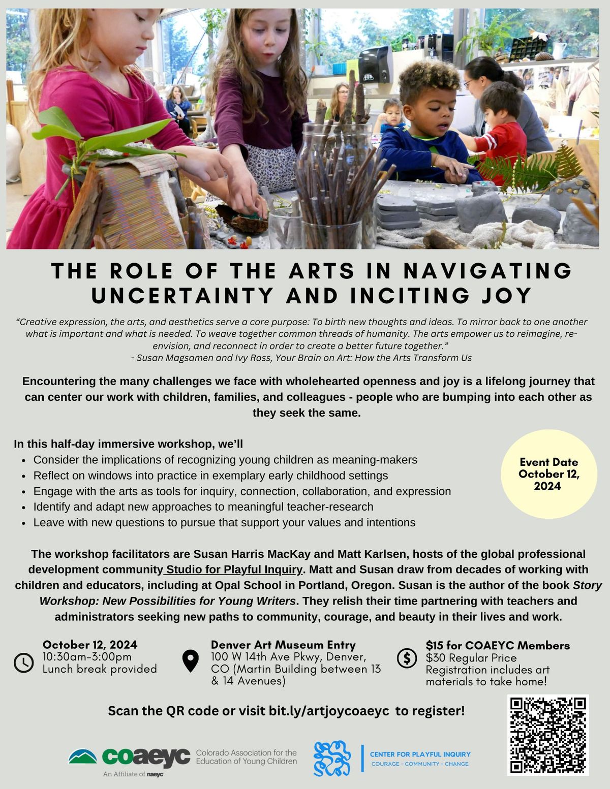 Workshop: The Role of The Arts in Navigating Uncertainty and Inciting Joy