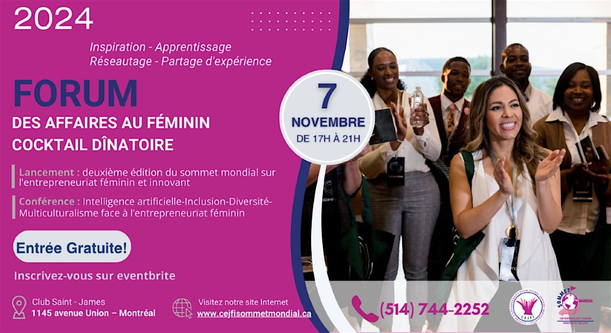 FORUM DES AFFAIRES AU F\u00c9MININ - COCKTAIL D\u00ceNATOIRE