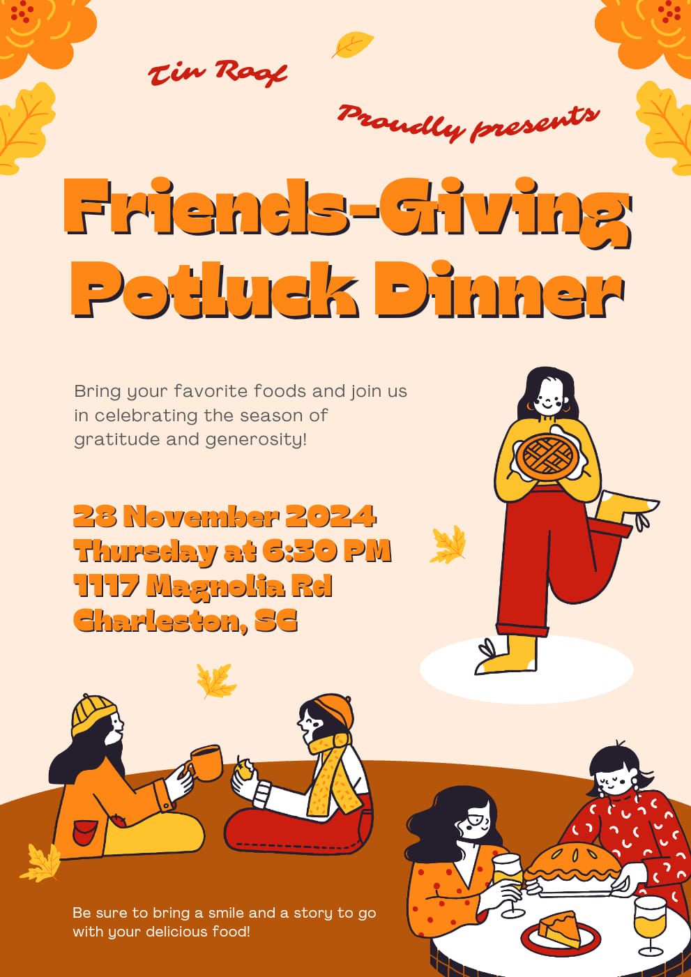 Tin Roof Friends-Giving Potluck Dinner