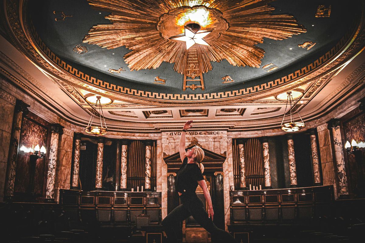 Yoga with Nickol in the Masonic Temple at Andaz London