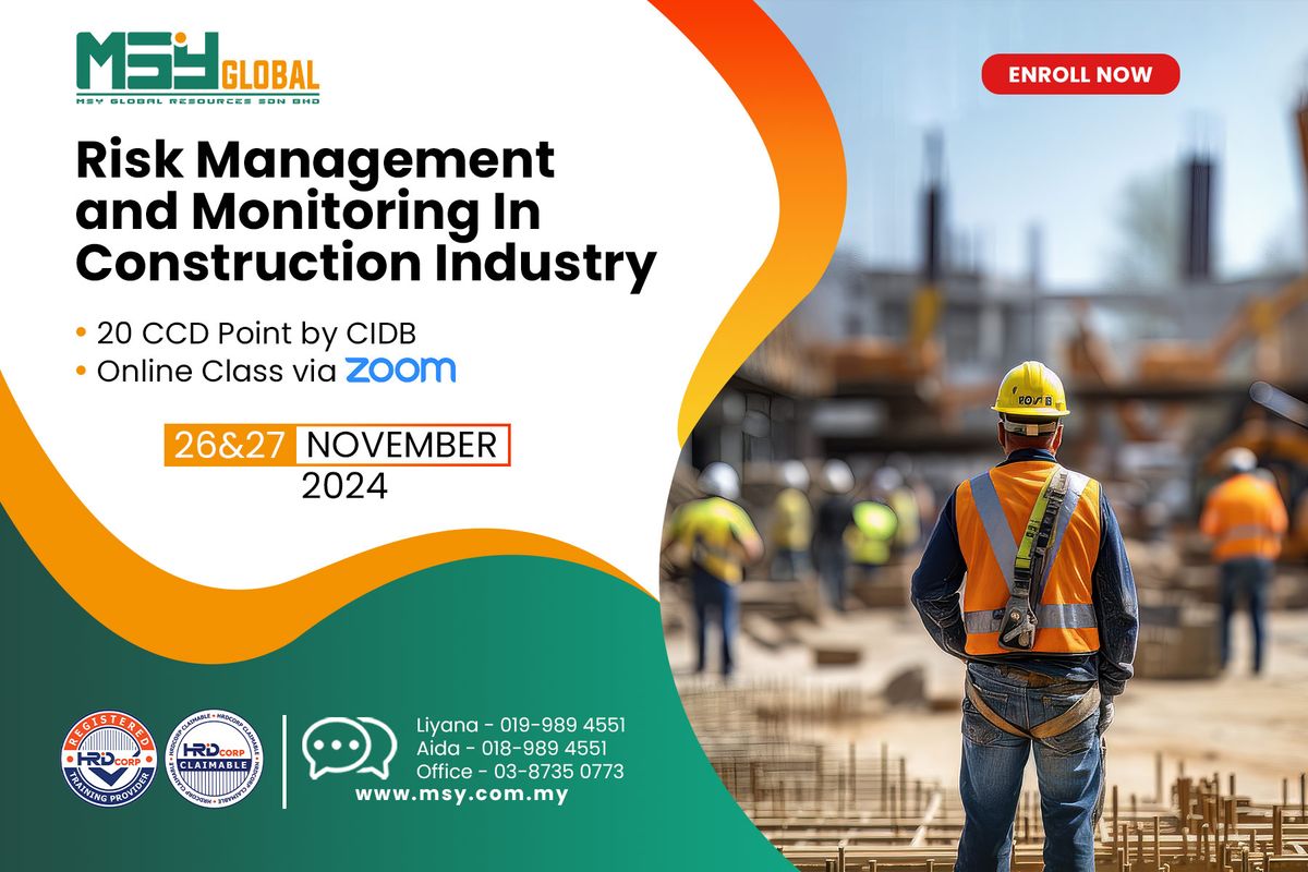 CCD ONLINE PROGRAM | RISK MANAGEMENT AND MONITORING IN CONSTRUCTION INDUSTRY