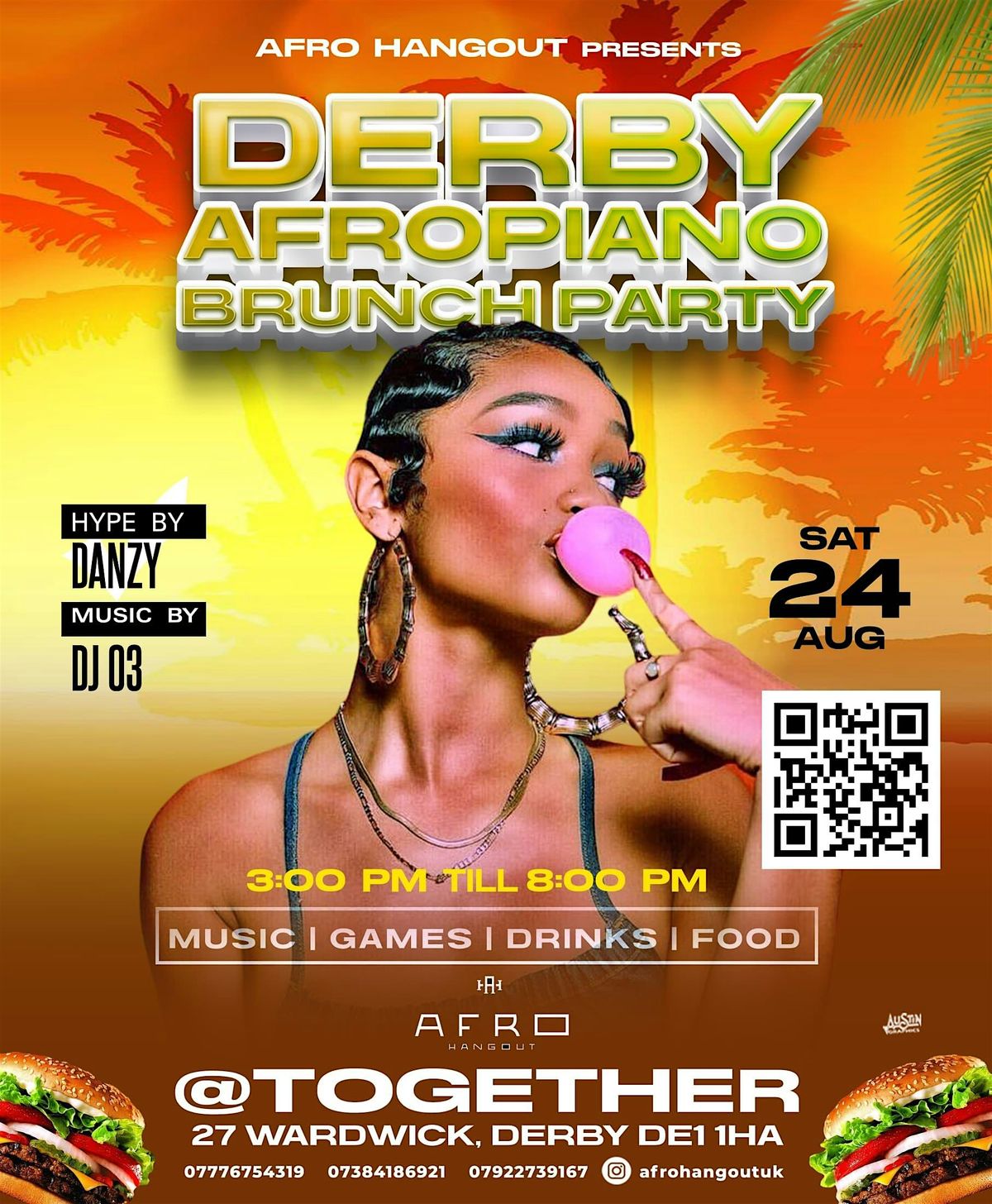 DERBY - Afro Hangout (AFROPIANO BRUNCH PARTY) SAT, 24th AUG 2024.