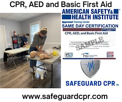 CPR, AED, and Basic First Aid, Safeguard CPR, Alpharetta, 13 February 2023